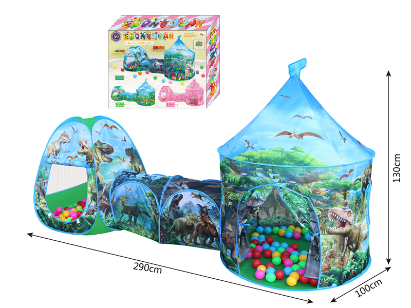 Dinosaur Mongolian Yurt 3 In 1 Tent + 60 Balls