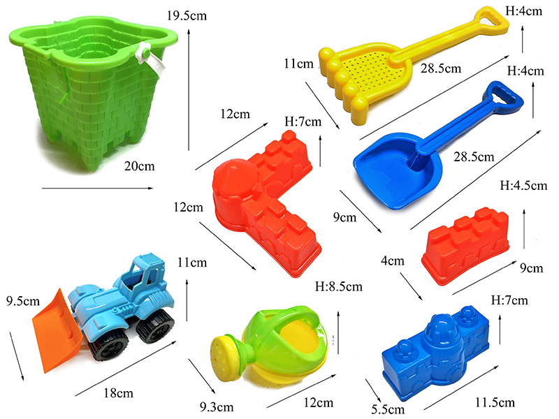 8PCS Beach Bucket Set