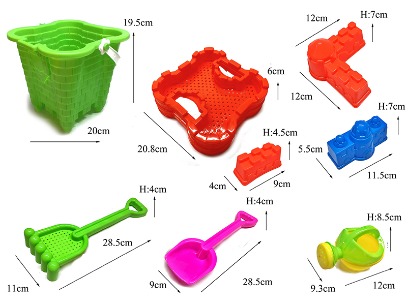 8PCS Beach Bucket Set