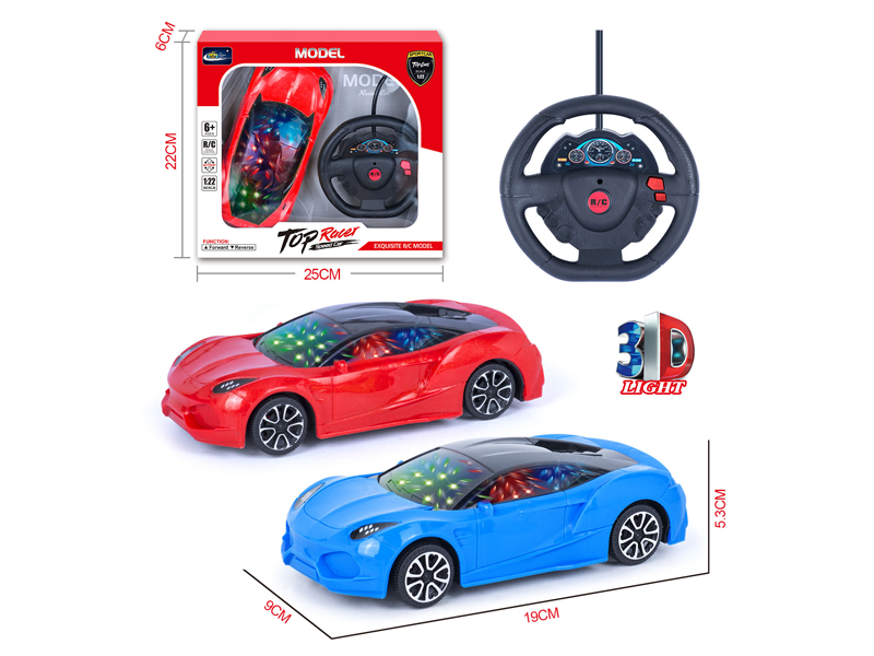 1:20 2Ch R/C Steering Wheel Sports Car With 3D Light
