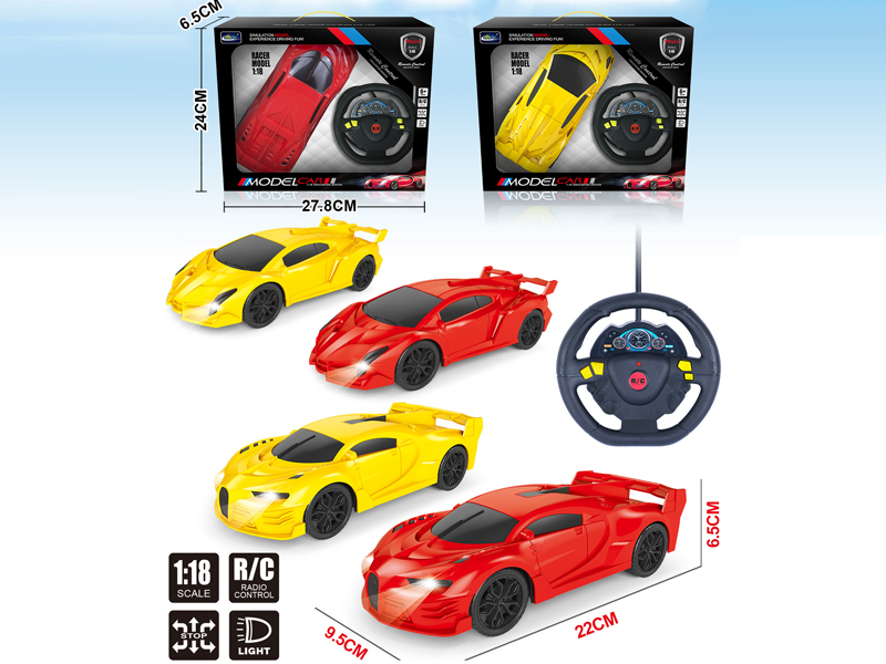 1:18 4Ch R/C Steering Wheel Sports Car With Forward Light