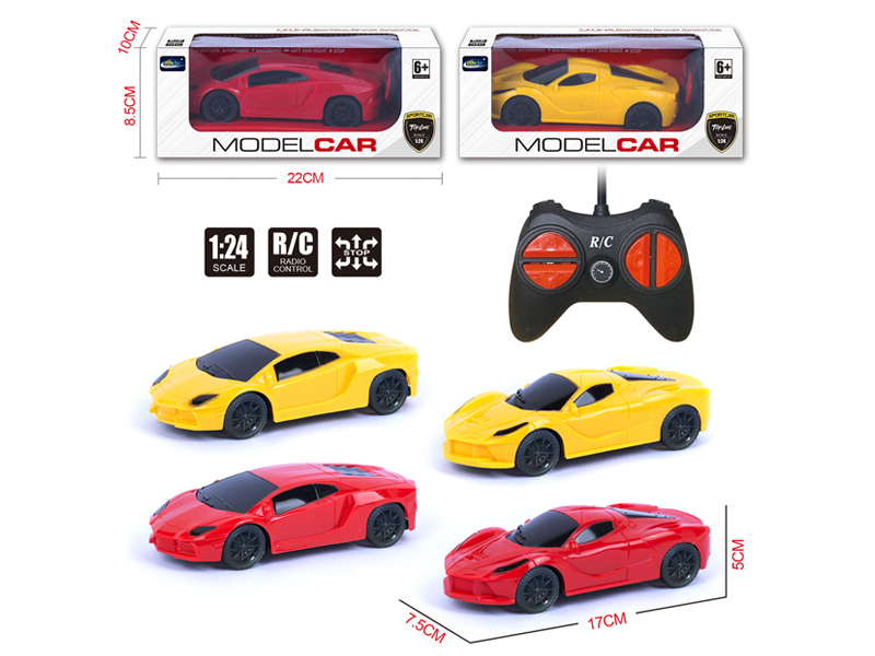 1:24 4Ch R/C Solid Colored Sports Car