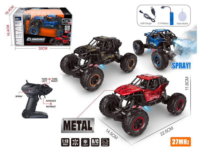 1:18 5Ch R/C Alloy Climbing Car With Light Spray