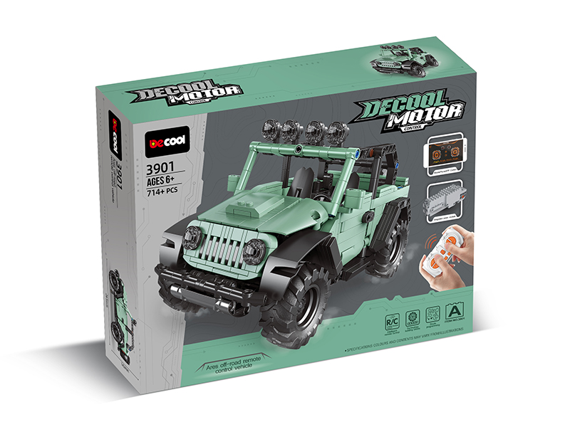2.4G Remote Control Building Blocks Car Wrangler(Green)