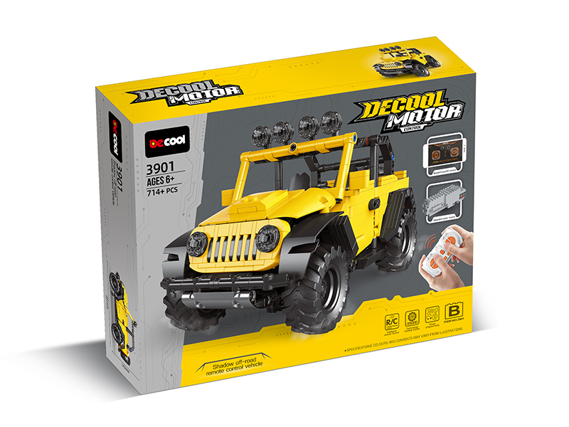 2.4G Remote Control Building Blocks Car Wrangler(Yellow)