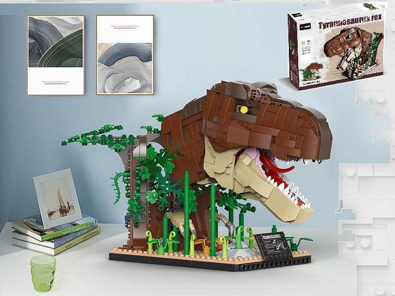 Building Blocks - Tyrannosaurus Rex Head Carving 1258pcs