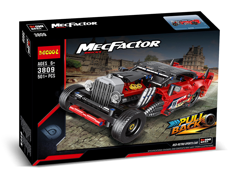 Pull Back Vintage Sports Car Building Blocks 501pcs