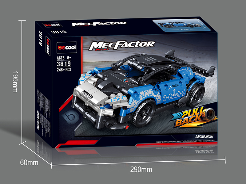 Pull Back Racing Car Building Blocks 248pcs