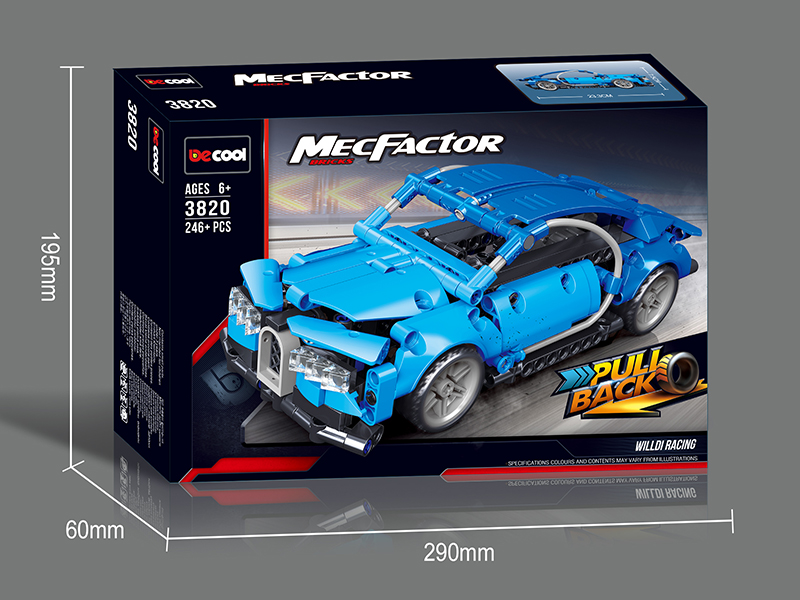 Pull Back Racing Car Building Blocks 246pcs