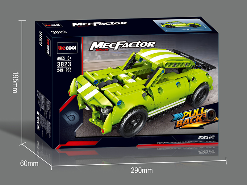 Pull Back Muscle Car Building Blocks 249pcs