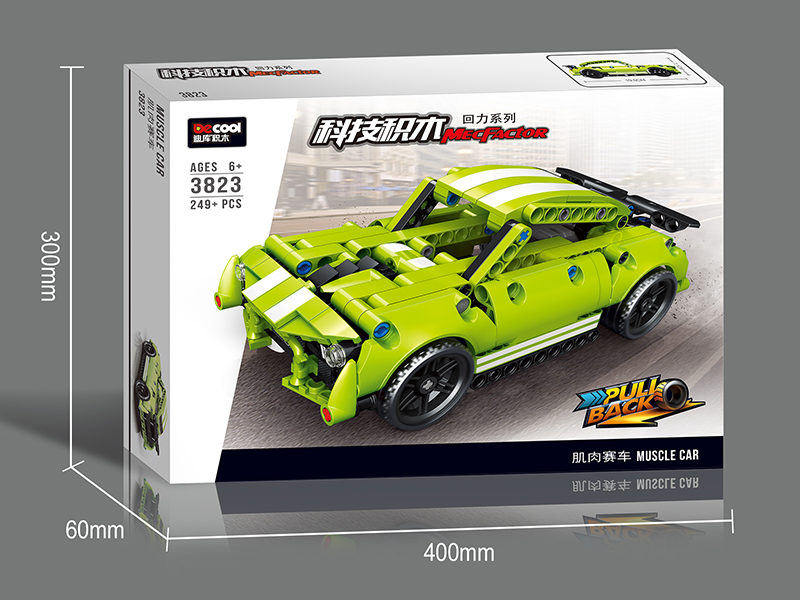 Pull Back Muscle Car Building Blocks 249pcs