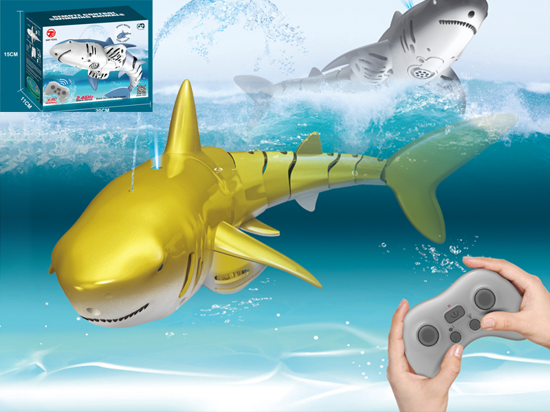 2.4G R/C Water Spray Light Golden Shark