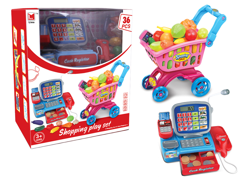 Cash Register Shopping Cart Set