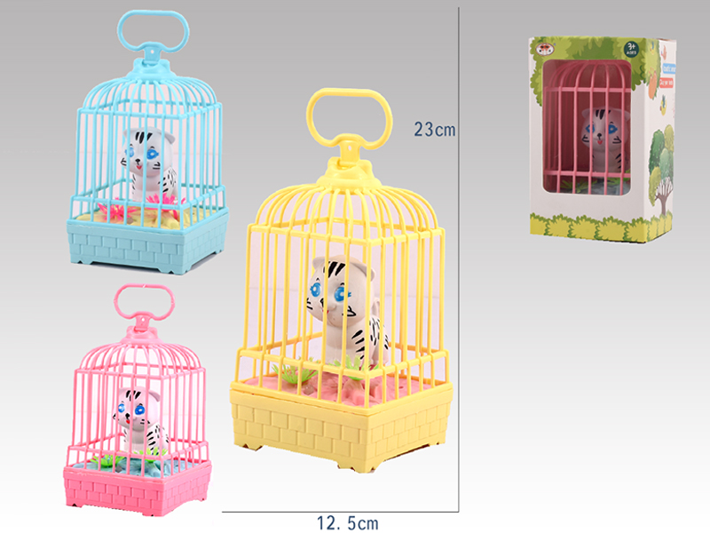 Voice Controlled Single Cat Cage With Action Lighting Music