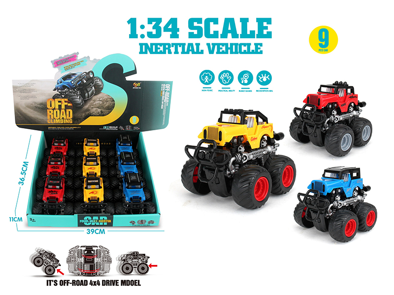 Double Friction 360° Rotating Stunt Jeep Truck 9pcs