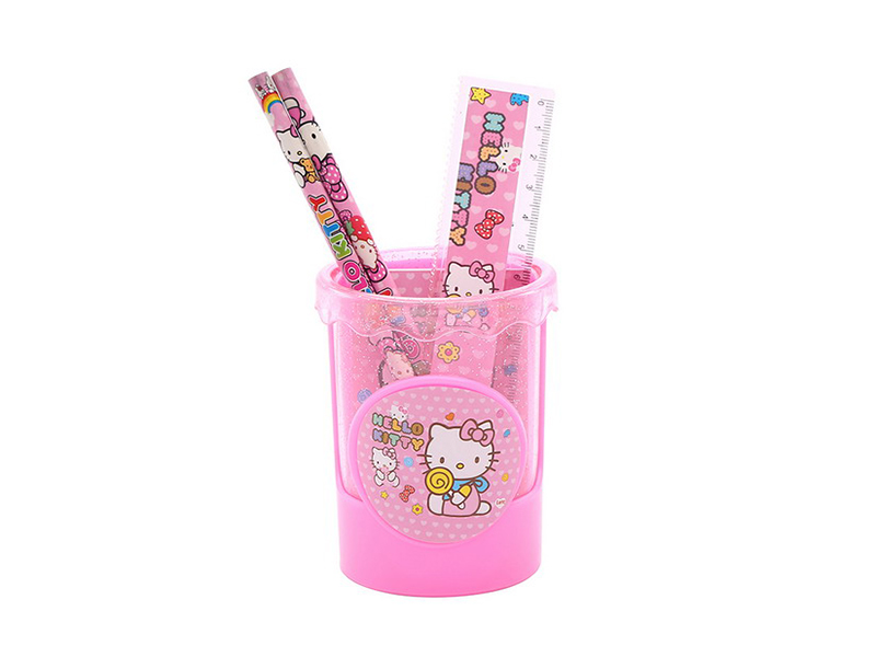 Hello Kitty Pencil Holder Stationery Set
