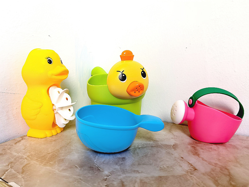 Soft Plastic Duck Waterwheel Bath Toys 4pcs