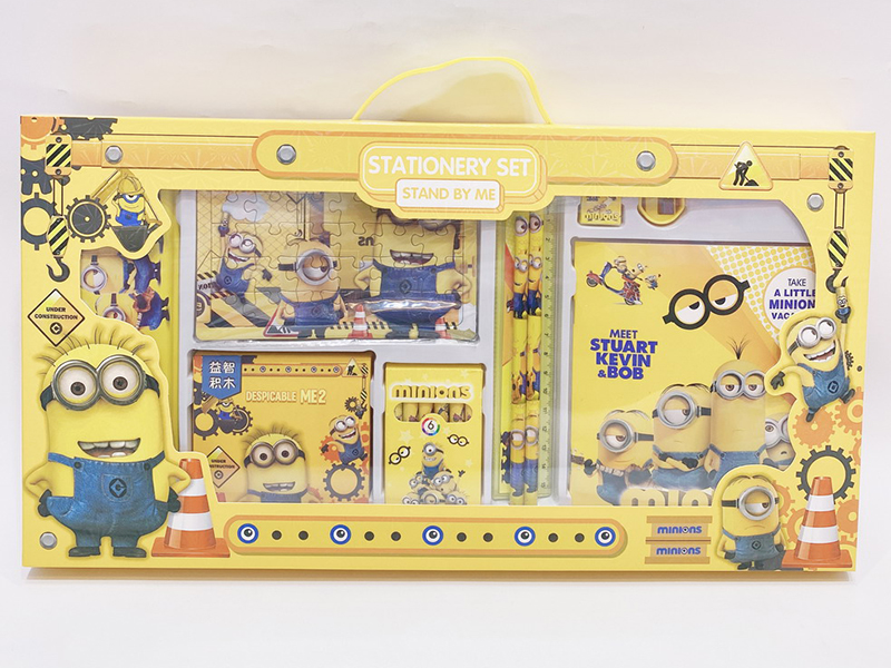 Building Blocks + Jigsaw Puzzle Stationery Set - Minions
