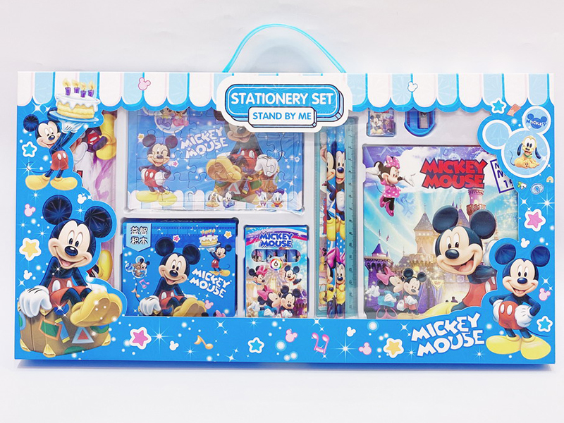 Building Blocks + Jigsaw Puzzle Stationery Set - Mickey Mouse