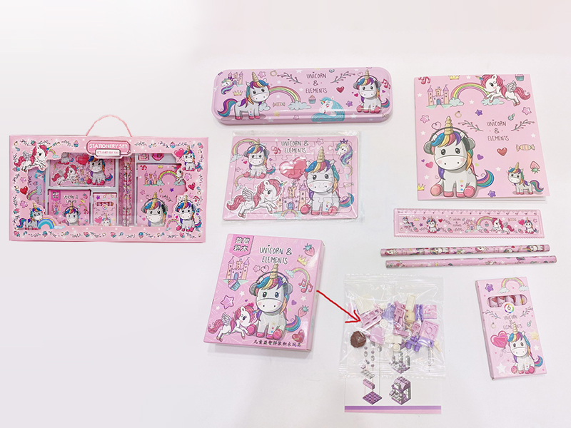 Building Blocks + Jigsaw Puzzle Stationery Set - Unicorn