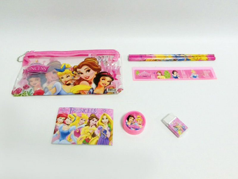 Disney Princess Stationery Bag (Notebook +2 Pencils +1 Pencil Sharpener +1 Eraser +1 Ruler)