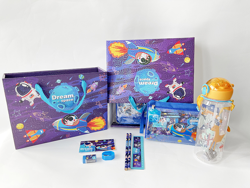 Portable Gift Box Stationery Set(Pencil Bag +Kettle) Space