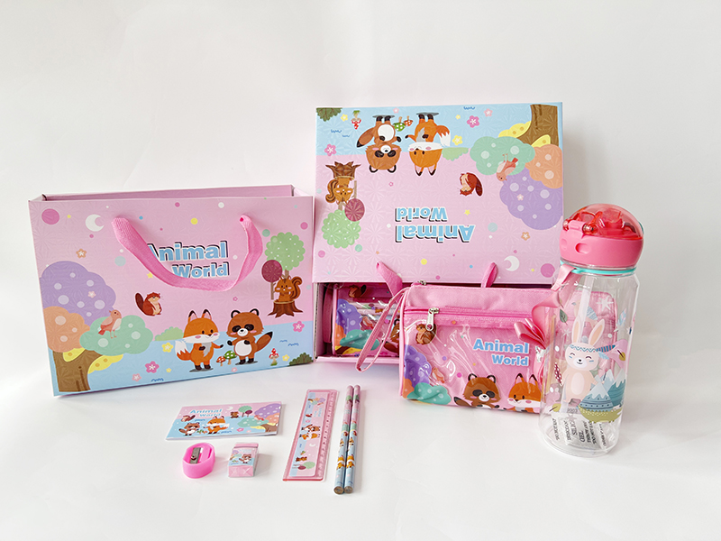 Portable Gift Box Stationery Set(Pencil Bag +Kettle) Forest World