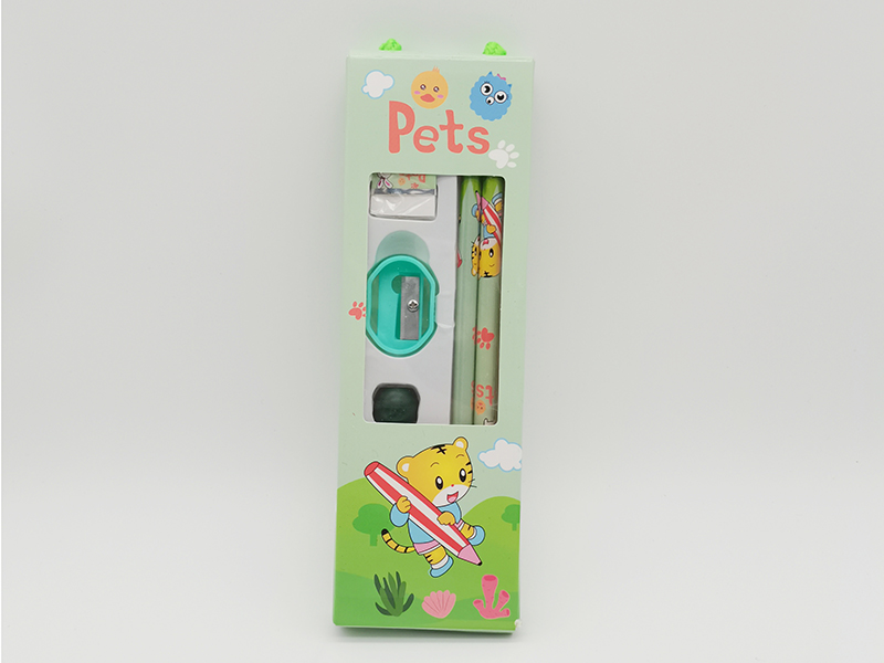 Little Tiger Stationery Set(Pencil + Crayon + Eraser + Pencil Sharpener)