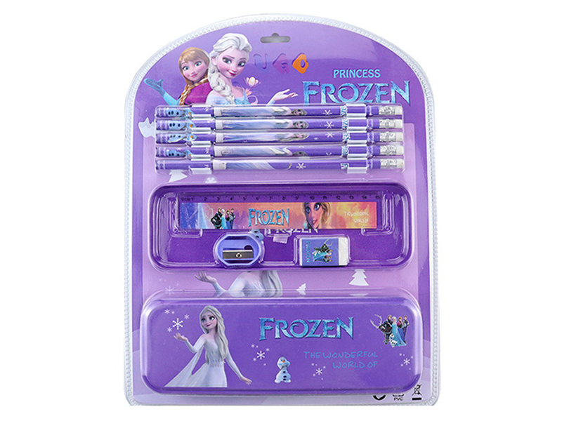 Frozen Stationery Set(4 Pencils + Eraser + Sharpener + Ruler + Pencil Case)