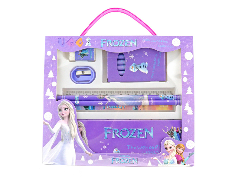 Frozen Stationery Set(Pencil Case +2 Pencils + Ruler + Crayon + Eraser + Sharpener )