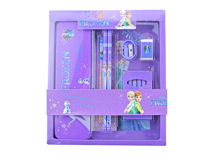 Frozen Stationery Set(Pencil Case + Pencil + Ruler + Crayon + Eraser + Sharpener)