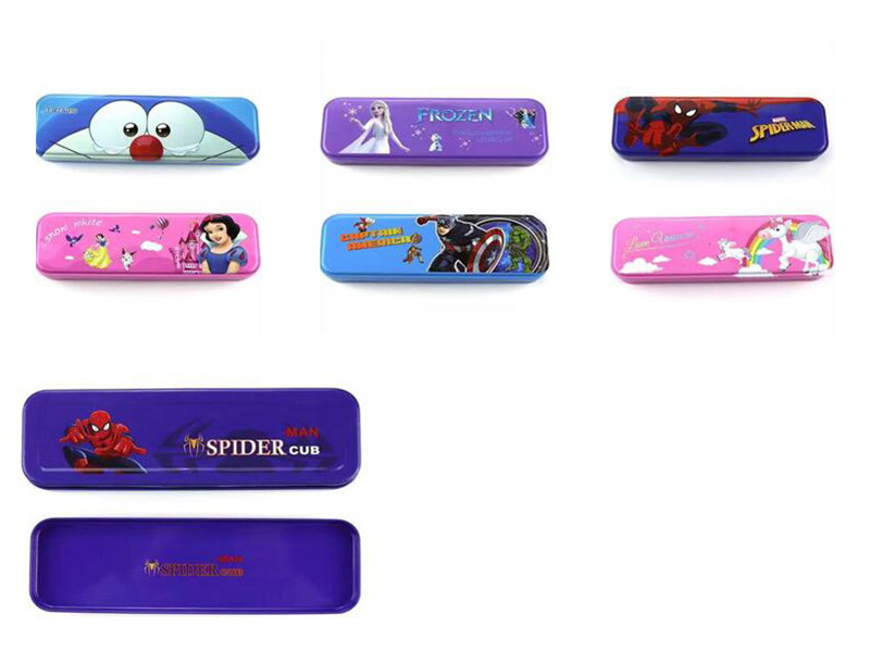 Cartoon Iron Pencil Box (Doraemon,Princess,Spider-Man,Avengers,Unicorn)