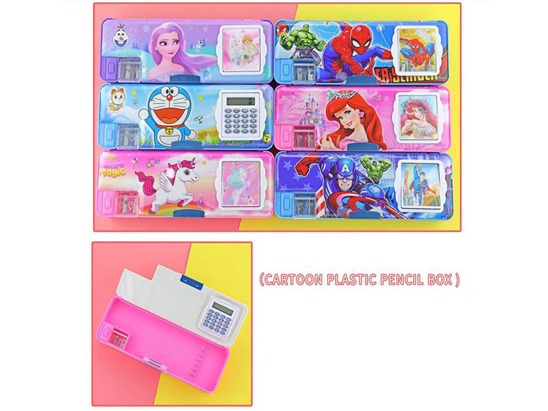 Cartoon Plastic Pencil Case(Spider-Man,Princess, Avengers,Unicorn,Doraemon)