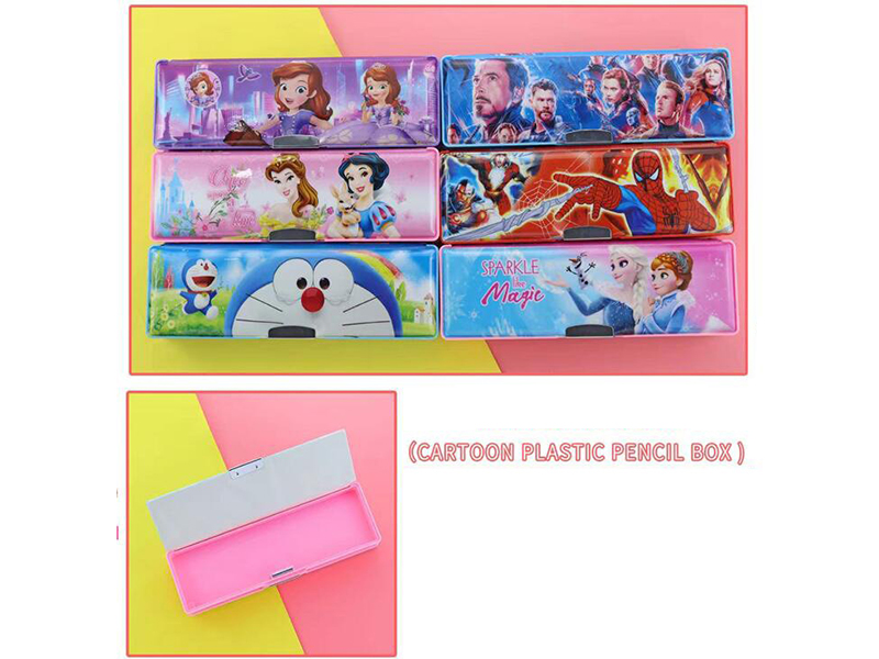 Cartoon Plastic Pencil Case(Spider-Man,Princess, Avengers,Doraemon,Cars)