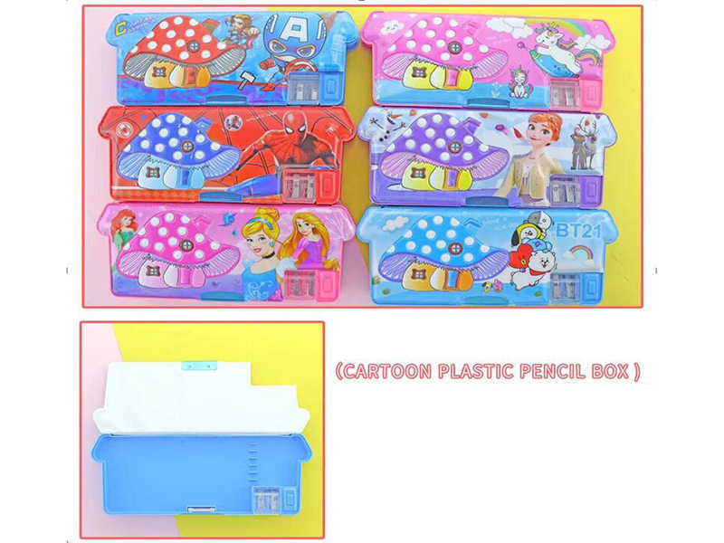 Cartoon Plastic Pencil Case(Spider-Man,Princess, Avengers,Unicorn,BT21)