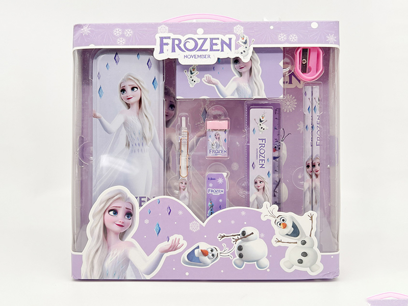 Frozen Stationery Set (Pencil Box + Pencil + Pencil Cora + Eraser + Ruler + Sharpener + Notebook)