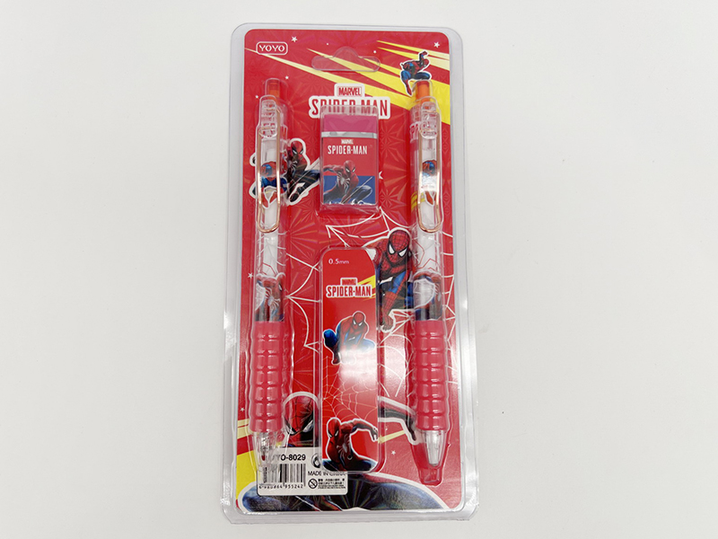 Spider-Man Stationery Set (Ballpoint Pen + Pencil + Pencil Box + Eraser )