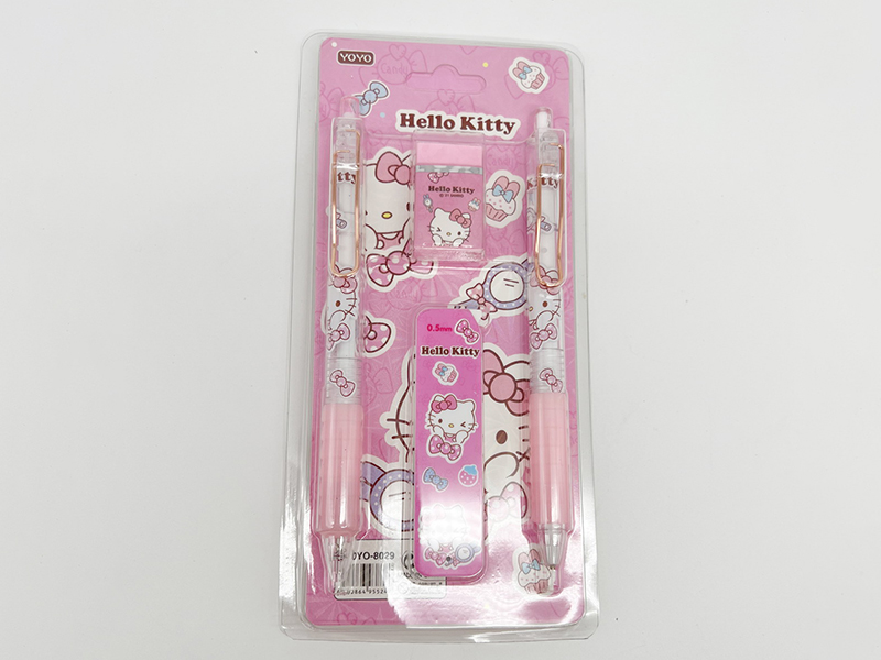 Hello Kitty Stationery Set (Ballpoint Pen + Pencil + Pencil Box + Eraser )