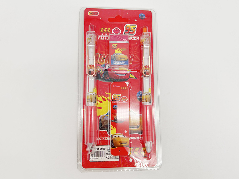 Cars Stationery Set (Ballpoint Pen + Pencil + Pencil Box + Eraser )