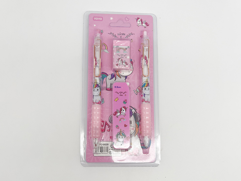 Unicorn Stationery Set (Ballpoint Pen + Pencil + Pencil Box + Eraser )