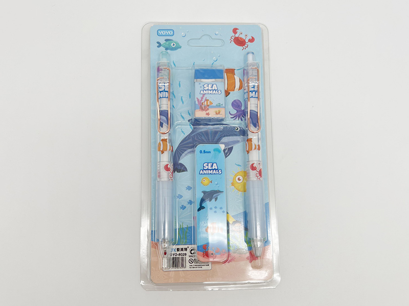 Sea Animals Stationery Set (Ballpoint Pen + Pencil + Pencil Box + Eraser )