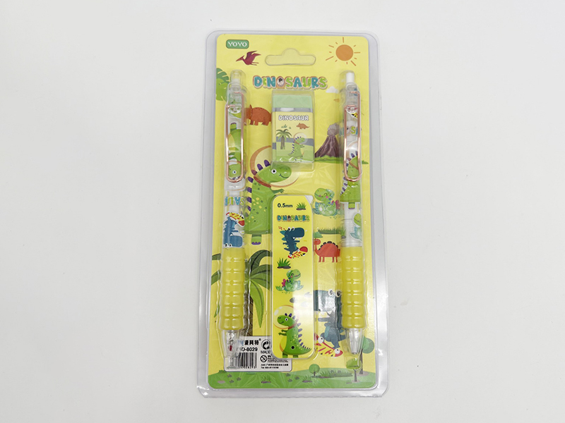 Dinosaur Stationery Set (Ballpoint Pen + Pencil + Pencil Box + Eraser )