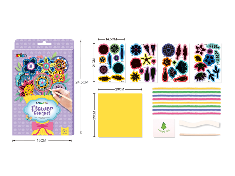 Diy Flower Bouquet Scraping Painting