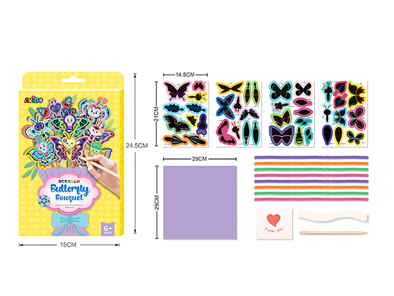 Diy Butterfly Bouquet Scraping Painting