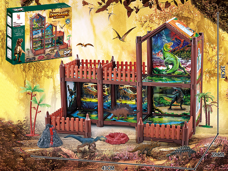DIY Dinosaur Theme Villa 103PCS