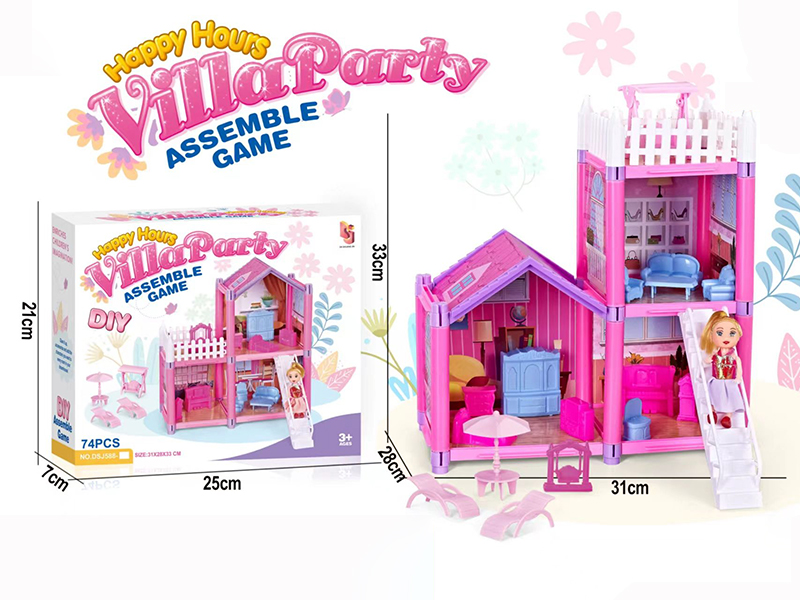 DIY Assembly Villa With Stairs 78PCS
