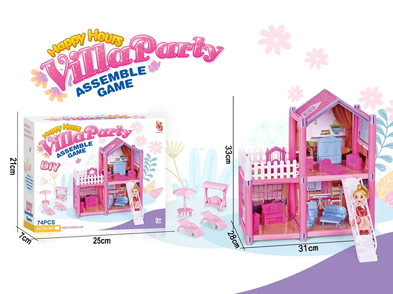 DIY Assembly Villa With Stairs 74PCS