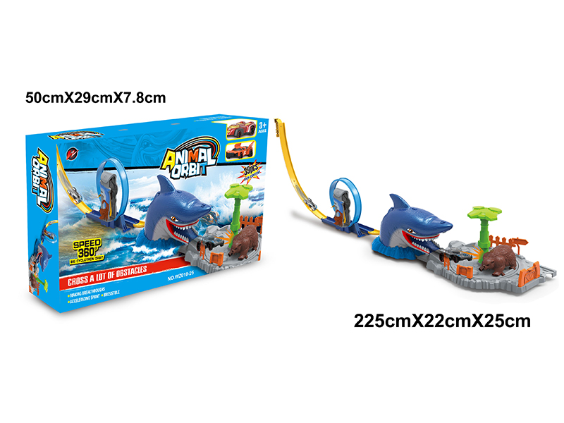 Shark Grizzly Bear Scene Rail Car
