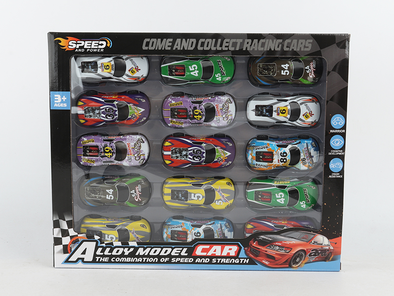 Pull Back 8.6cm Iron Racing Car 15pcs