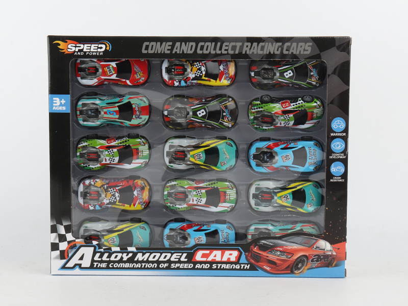 Pull Back 8.6cm Iron Racing Car 15pcs
